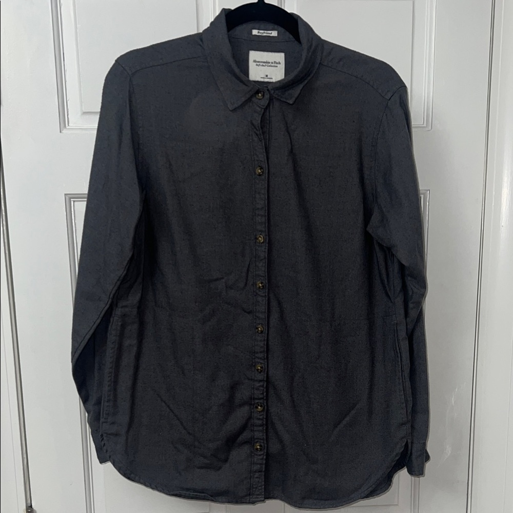 Abercrombie & Fitch Boyfriend Grey Button-Down Shirt